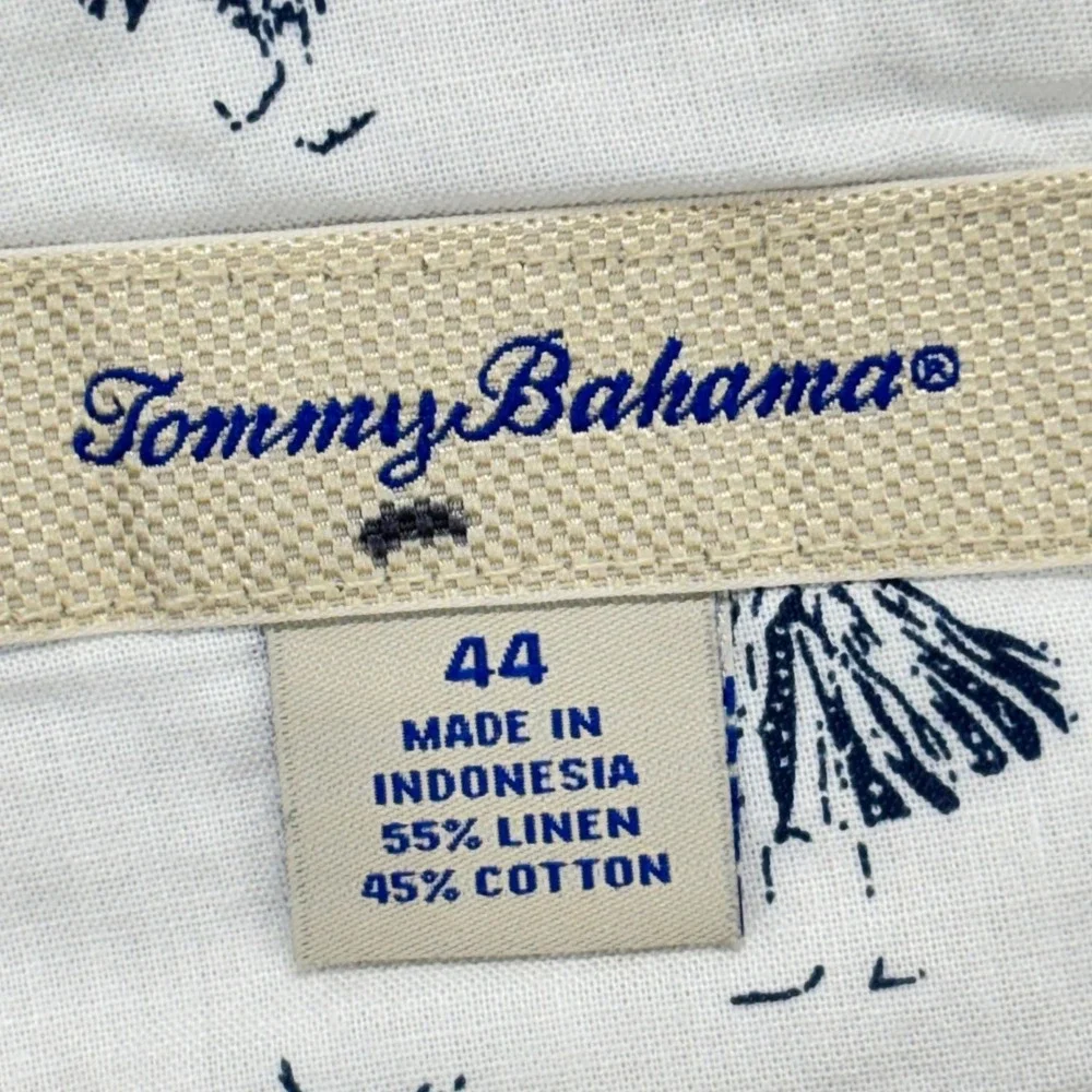 Tommy Bahama Shorts Mens 44 Linen Cotton Striped Casual‎ 11in Inseam Beige Beach